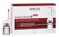 Vichy Dercos Aminexil Clinical 5 Women, kuracja przeciw wypadaniu włosów, 21 ampułek po 6ml