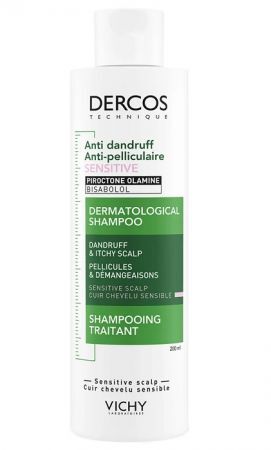 Vichy Dercos Anti Dandruff Sensitive, szampon przeciwłupieżowy, skóra wrażliwa, 200ml