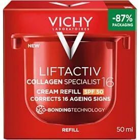 Vichy Liftactiv Collagen Specialist 16, krem redukujący oznaki starzenia się skóry, na dzień, SPF 50, refill, 50ml