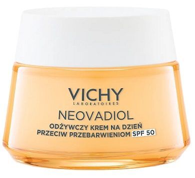 Vichy Neovadiol Post-Menopause, odżywczy krem po menopauzie, przeciw przebarwienion, SPF 50, na dzień, 50ml