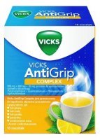 Vicks AntiGrip Complex (500mg+200mg+10mg), smak cytrynowy, proszek, 10 saszetek