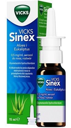 Vicks Sinex Aloes i Eukaliptus 0,5mg/ml, aerozol do nosa, 15ml