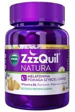Vicks Zzzquil Natura, żelki, smak mango i banana, 30 sztuk