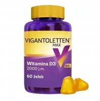 Vigantoletten Max 2000 j.m., żelki o smaku cytrynowym, 60 sztuk