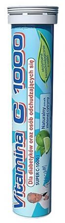 Vitamina C 1000, smak zielonej cytryny, 20 tabletek musujących