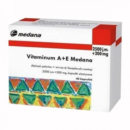 Vitaminum A+E Medana (2500j.m.+ 200mg), 40 kapsułek