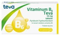 Vitaminum B6 50mg, Teva, 50 tabletek
