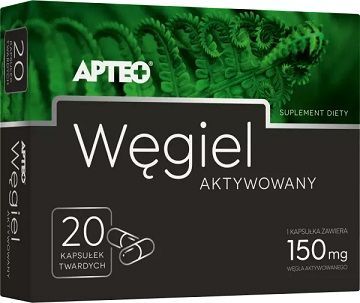 Węgiel aktywowany Apteo, 20 kapsułek