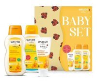 Weleda Baby, Calendula, krem przeciw odparzeniom, 75ml + olejek do ciała, 200ml + krem do kąpieli, 200ml
