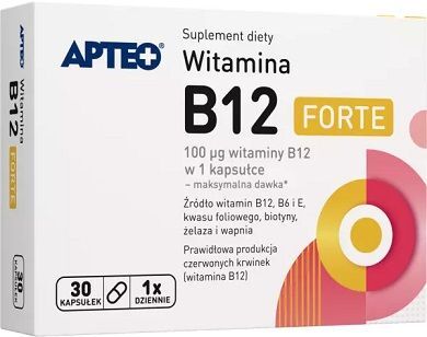 Witamina B12 Forte, Apteo, 30 kapsułek