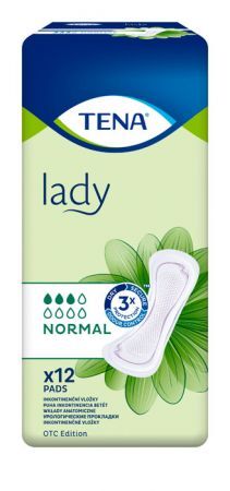 Wkłady anatomiczne Tena Lady Normal, chłonność 3/8, 12 sztuk