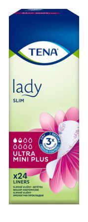 Wkłady anatomiczne Tena Lady Slim Ultra Mini Plus, chłonność 1,5/8, 24 sztuki