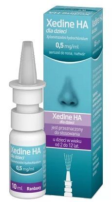 Xedine HA dla dzieci 0,5mg/ml, aerozol do nosa, po 2 roku życia, 10ml
