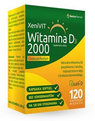 XeniVIT Witamina D3 2000 j.m., 120 kapsułek