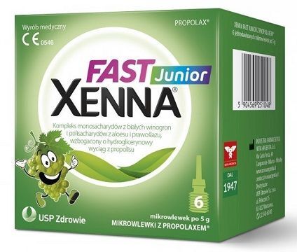 Xenna Fast Junior, mikrowlewki doodbytnicze, po 1 roku życia, 6 sztuk po 5g