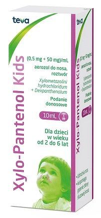 Xylo-Pantenol Kids (0,5mg + 50mg)/ml, aerozol do nosa, dla dzieci po 2 roku życia, 10ml