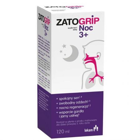 Zatogrip Noc 3+, syrop dla dzieci, smak malinowy, 120ml