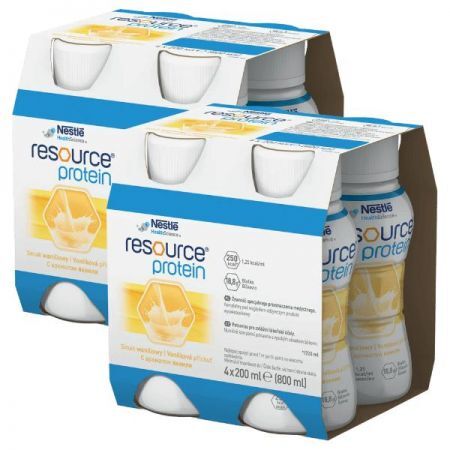 ZESTAW Resource Protein, produkt odżywczy wysokobiałkowy, smak waniliowy, płyn, 8x200ml + Resource, losowa butelka, 200ml