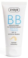 Ziaja BB, aktywny krem na niedoskonałości, skóra tłusta i mieszana, odcień naturalny, SPF 15, 50ml