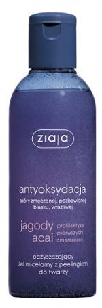 Ziaja Jagody Acai, żel micelarny z peelingiem do twarzy, 200ml