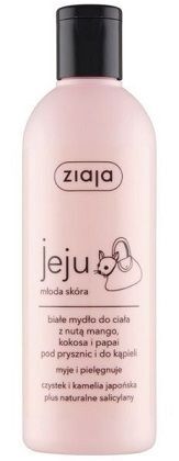 Ziaja Jeju Młoda Skóra, białe mydło do ciała pod prysznic i do kąpieli, z nutą mango, kokosa i papai, 300ml