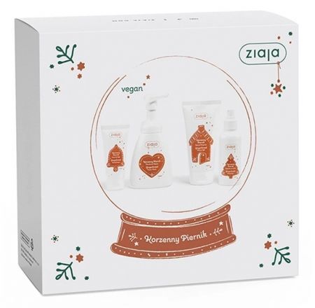 Ziaja Korzenny Piernik, żel pod prysznic, 160ml + pianka do mycia, 250ml + mgiełka do ciała, 100ml + krem do rąk, 50ml