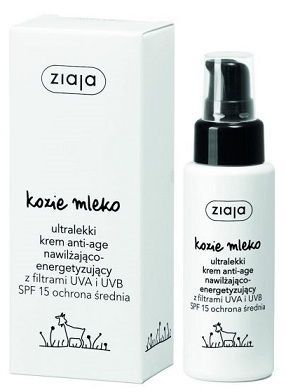 Ziaja Kozie Mleko, ultralekki krem anti-age SPF 15, nawilżająco-energetyzujący, 50ml