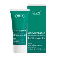 Ziaja Liście Manuka - Oczyszczanie, krem mikrozłuszczający z kwasem migdałowym, na noc, 50ml
