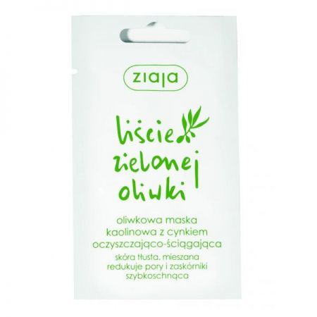 Ziaja Liście Zielonej Oliwki, maseczka do twarzy oczyszczająco-ściągająca, skóra tłusta i mieszana, 7ml