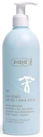 Ziaja Med Dla Dzieci, szampon + żel do kąpieli, od urodzenia, 400ml