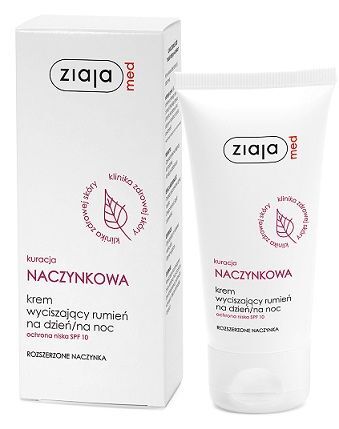 Ziaja Med Kuracja Naczynkowa, krem wyciszający rumień na dzień i na noc, skóra naczynkowa, 50ml