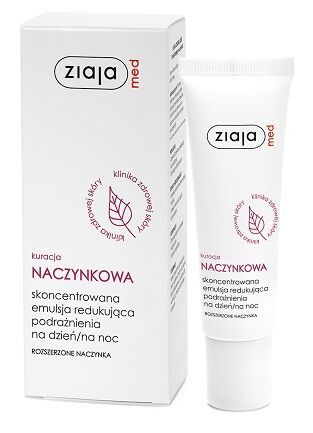 Ziaja Med Kuracja Naczynkowa, skoncentrowana emulsja redukująca podrażnienia, na dzień i na noc, 30ml