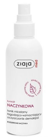 Ziaja Med Kuracja Naczynkowa, tonik micelarny łagodząco-wzmacniający, skóra naczynkowa, 200ml