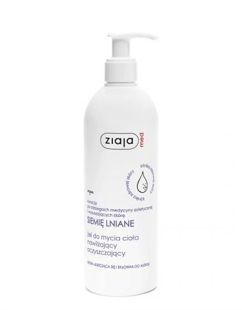 Ziaja Med Siemię Lniane, żel do mycia ciała nawilżająco-oczyszczający, skóra łuszcząca się i skłonna do alergii, 400ml