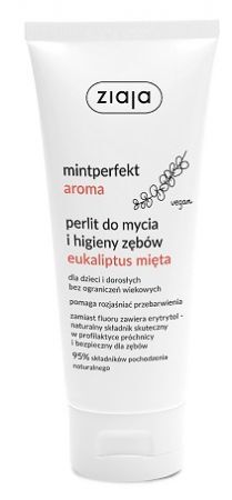 Ziaja Mintperfekt Aroma, perlit do mycia zębów, eukaliptus i mięta, bez fluoru, 100ml