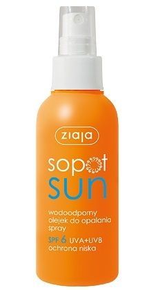 Ziaja Sopot Sun, olejek do opalania SPF6, spray wodoodporny, 125ml