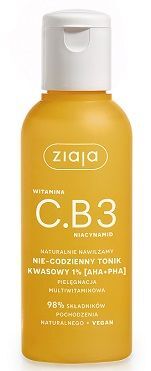 Ziaja Witamina C.B3 Niacynamid, nie-codzienny tonik kwasowy 1% (AHA + PHA), 120ml