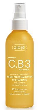 Ziaja Witamina C.B3 Niacynamid, tonik przed makijażem i po makijażu, spray, 190ml