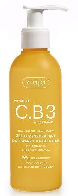 Ziaja Witamina C.B3 Niacynamid, żel oczyszczający do twarzy na co dzień, 190ml