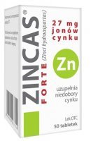Zincas Forte, 27mg jonów cynku, 50 tabletek