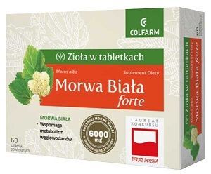 Zioła w tabletkach, Morwa Biała Forte, 60 tabletek
